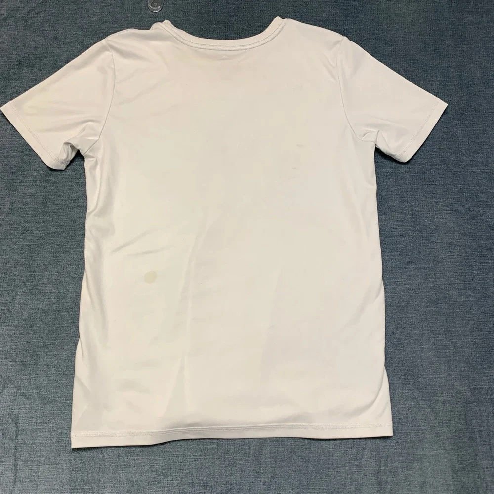 Adidas Running T Shirt Mens XL White Spellout Logo Standard Regular Fit Training